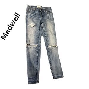 Madwell skinny high rise jeans 27 distressed,